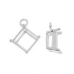 Basket with circle - base for square zirconia, silver Basket with circle - base for square zirconia, AG 925 silver