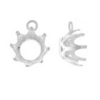 Basket with hanging circle - base for round zirconia, silver Basket with hanging circle - base for round zirconia, AG 925 silver