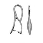 Crystal suspension tie - crimped, silver Crystal suspension tie - crimped, AG 925 silver