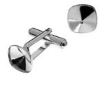 Cufflink - base for Cushion Square, silver Cufflink - base for Cushion Square, AG 925 silver