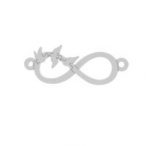 Openwork link pendant - infinity sign - birds, AG 925 silver